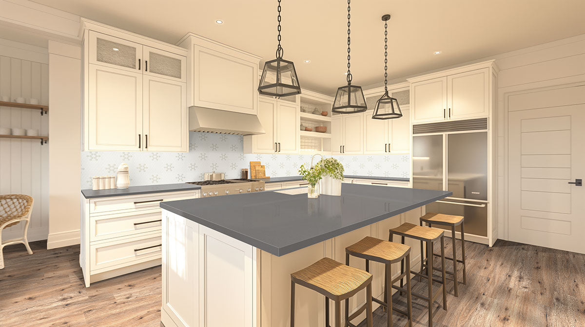 White and Gray Mod Petal Pattern Matte Porcelain Mosaic — additional product image