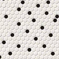 Domino Penny Round Porcelain Mosaic — clean product view — color White and Black
