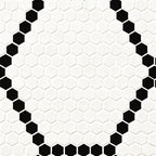 White and Black Hive Pattern Matte Porcelain Mosaic surface detail