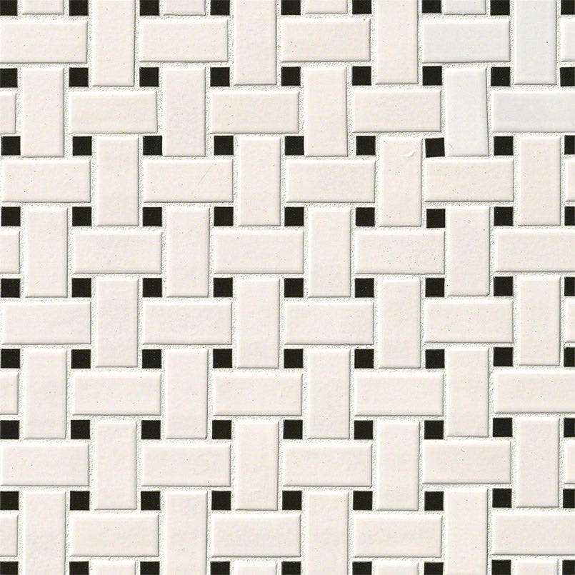 Domino Basketweave Matte Porcelain Mosaic — clean product view