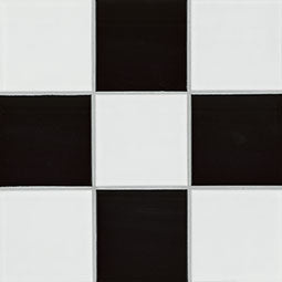 White and Black 4-inch Checkered Matte Porcelain Mosaic surface detail