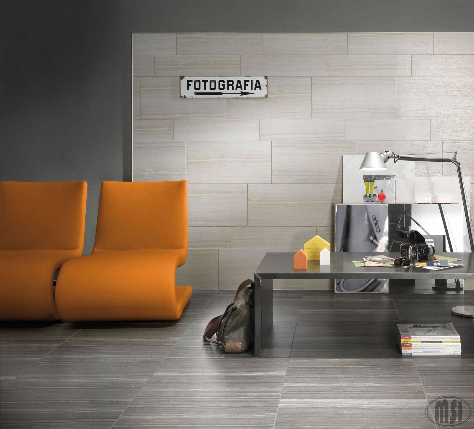 Eramosa 12x24 Matte Limestone-Look Porcelain Tile — installed room view — color White