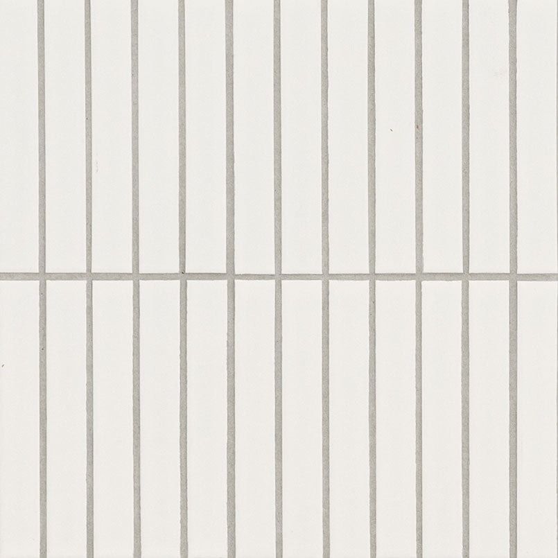 White Matte 1x6 Stack Porcelain Mosaic — clean product view