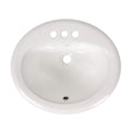 White Porcelain Oval Overmount Vanity Sink 2118 — clean product view