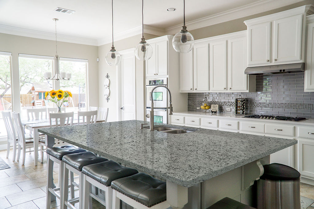 White Napoli Granite Slab — room scene