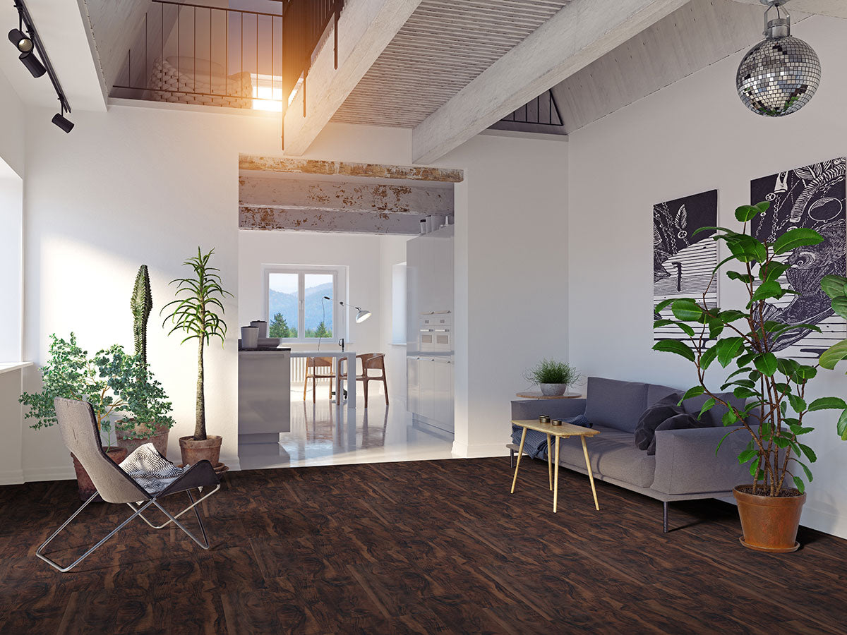 Wilmont 7x48 Glue-Down Luxury Vinyl Plank — installed room view