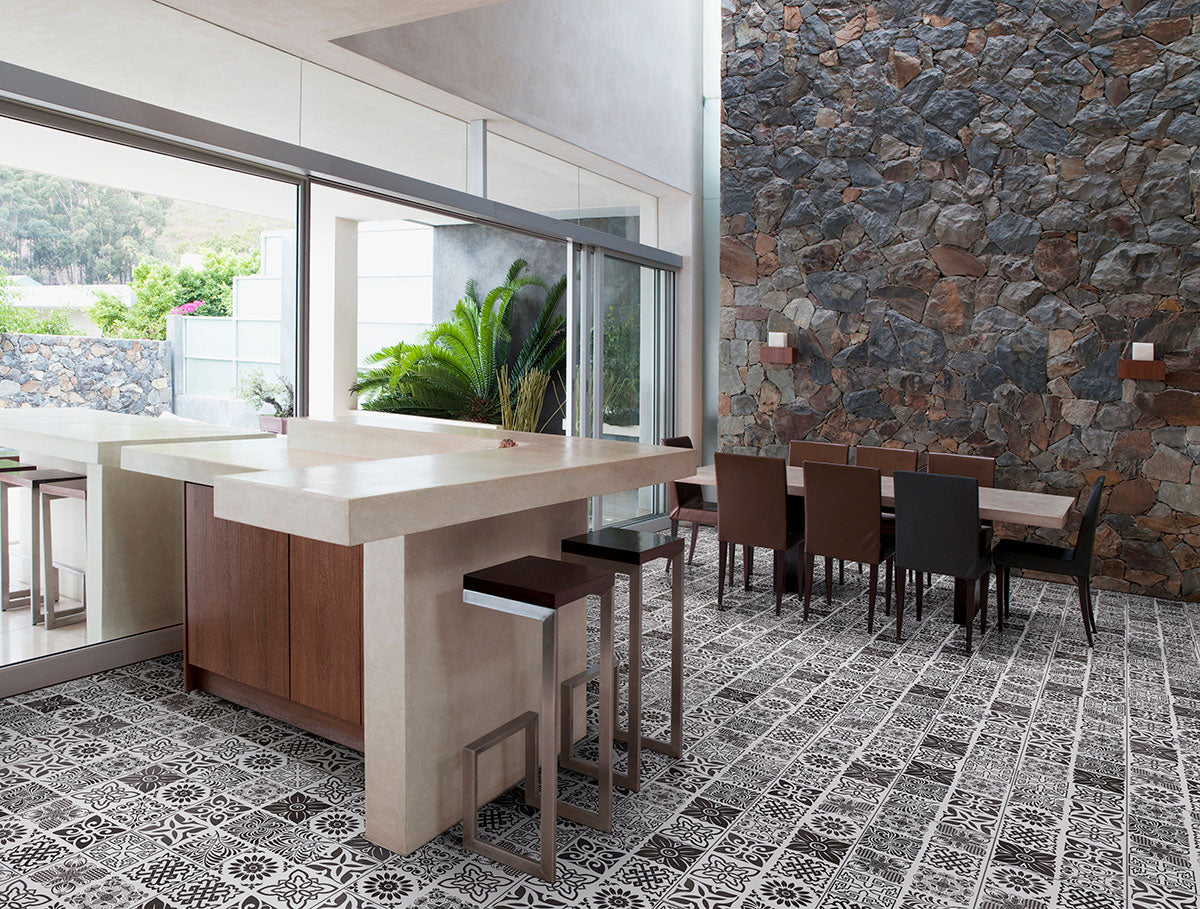 Trecento 12x24 5mm Stone-Look Rigid-Core Luxury Vinyl Tile — installed room view — color Windsor Crest