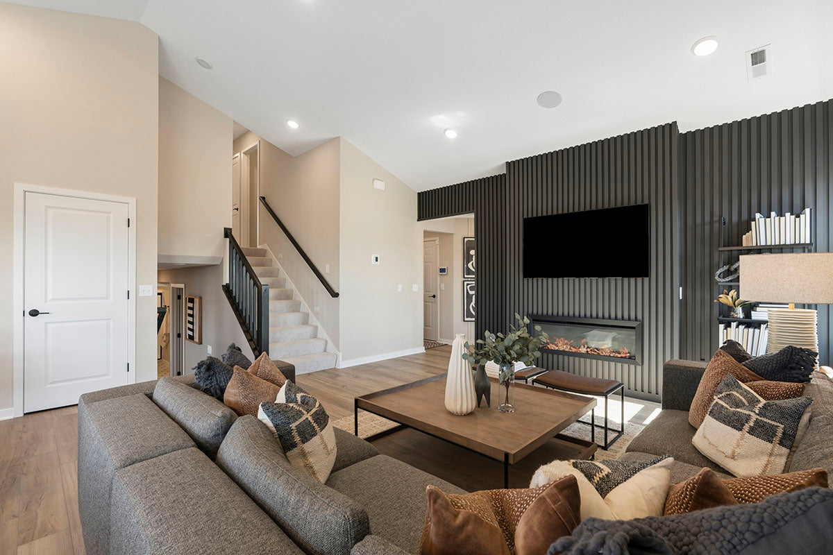 Acoustic Wood Slat Wall Panels — installed room view — color Ebony