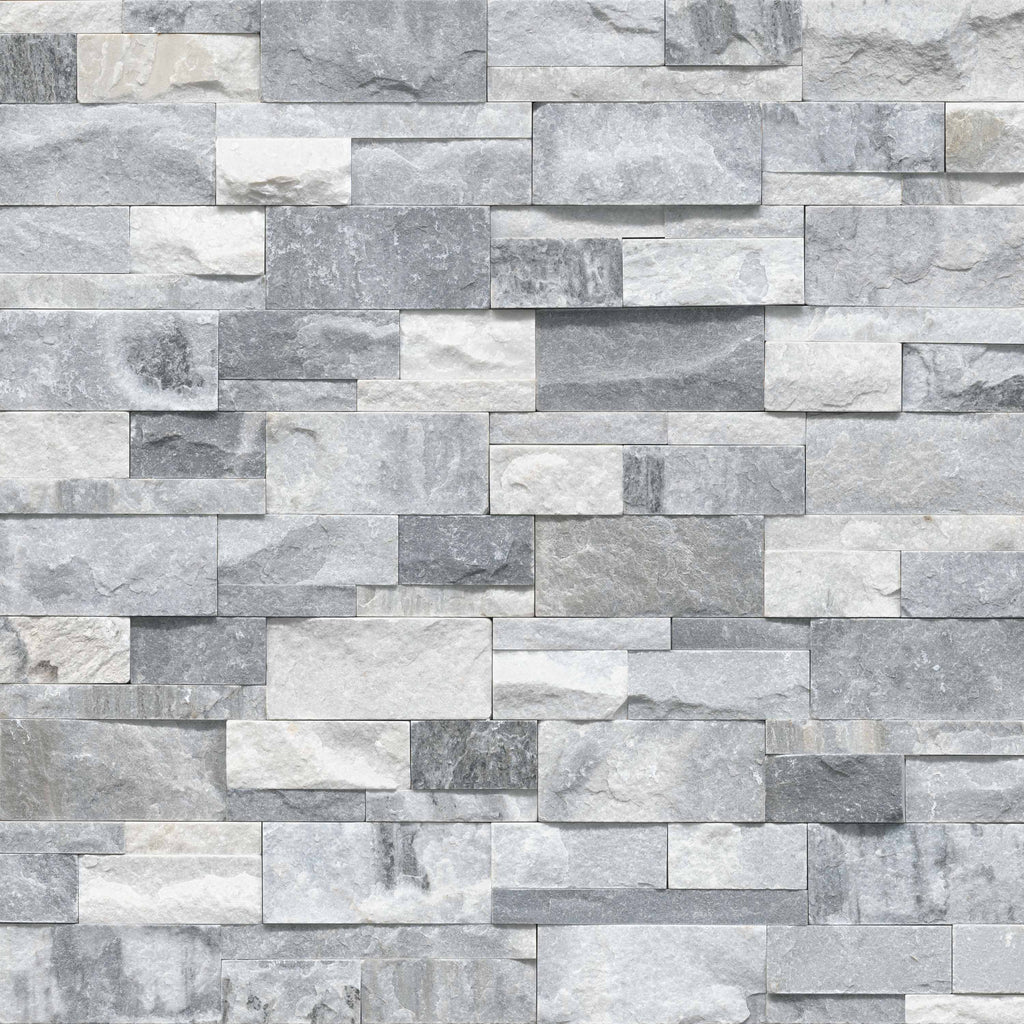 Alaska Gray XL Rockmount panel — split-face marble