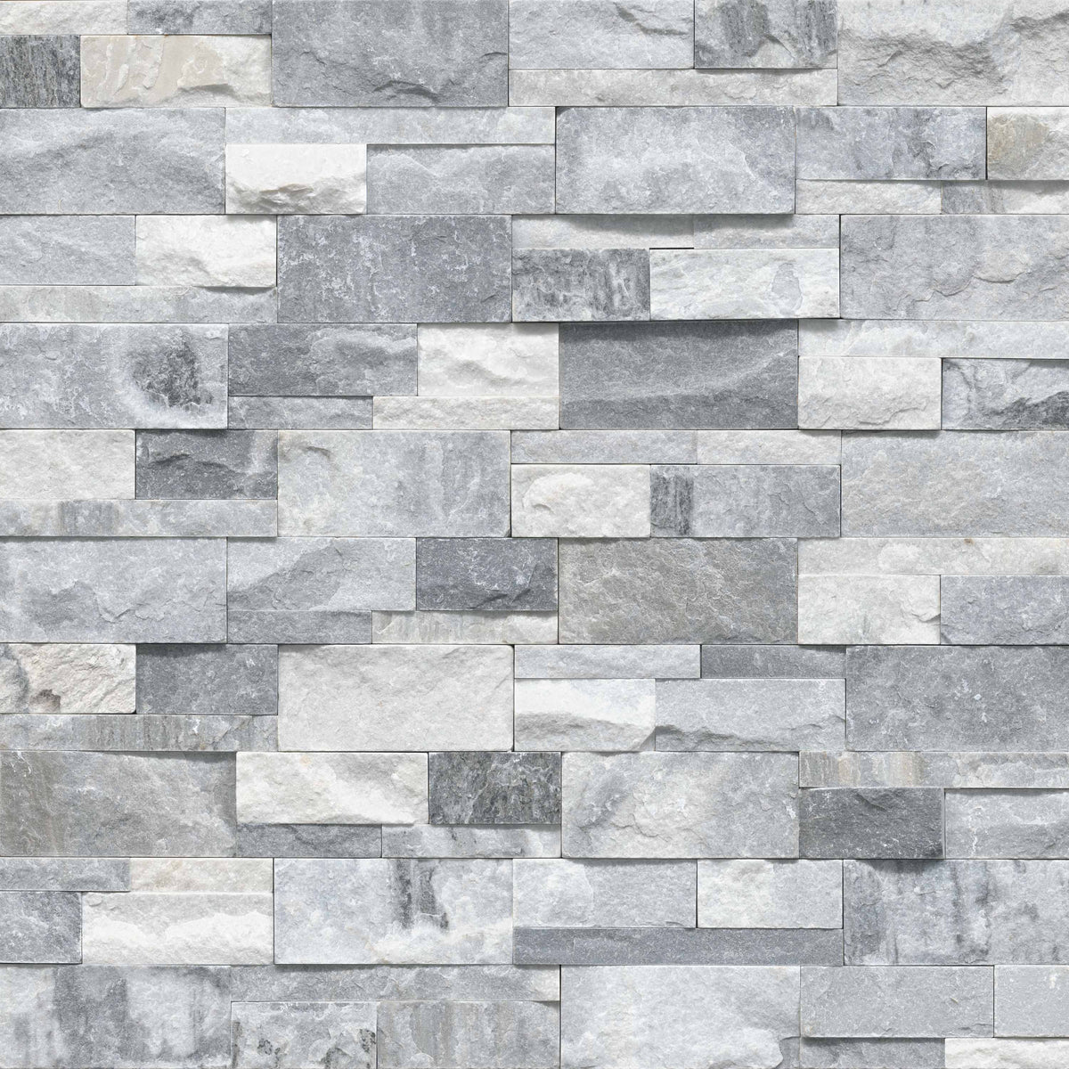 Alaska Gray XL Rockmount panel — split-face marble