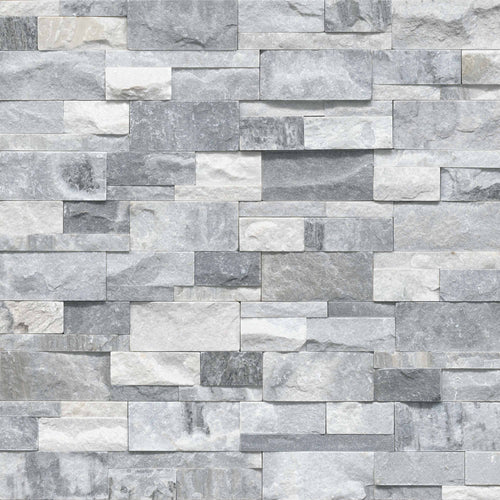 Alaska Gray XL Rockmount panel — split-face marble
