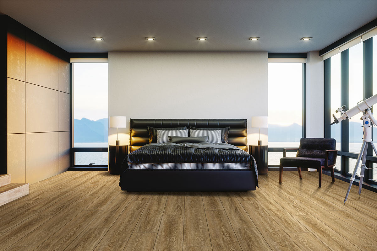 XL Ashton 9x60 Waterproof Rigid-Core Luxury Vinyl Plank — installed room view — color Colston Park
