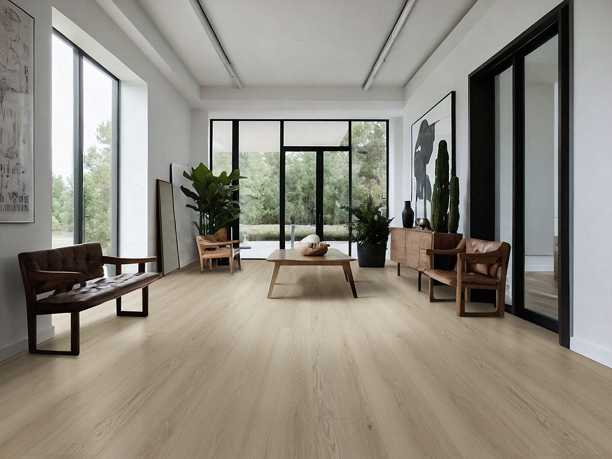 XL Cyrus 9x60 Waterproof Rigid-Core Luxury Vinyl Plank — installed room view — color Austell Grove