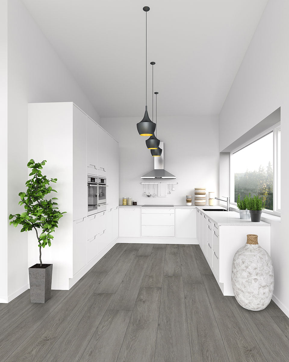XL Cyrus 9x60 Waterproof Rigid-Core Luxury Vinyl Plank — installed room view — color Grayton