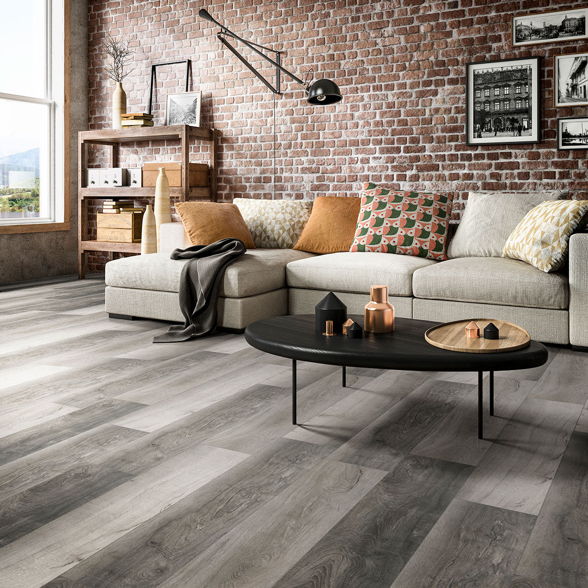 XL Prescott 9x60 Waterproof Rigid-Core Luxury Vinyl Plank — installed room view — color Bracken Hill