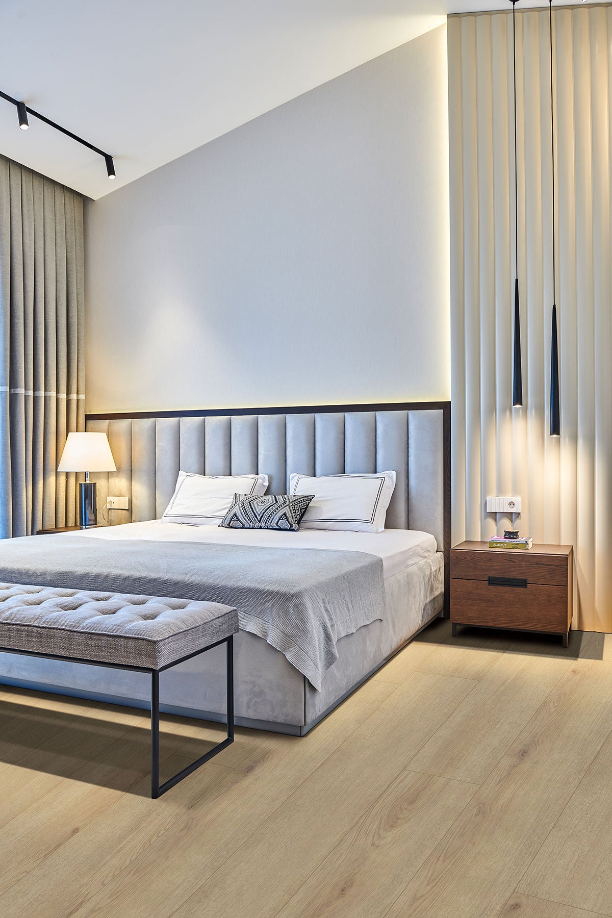XL Prescott 9x60 Waterproof Rigid-Core Luxury Vinyl Plank — installed room view — color Chester Hills