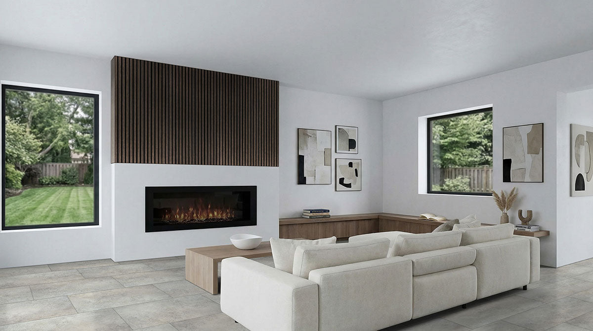 XL Trecento 18x36 Stone-Look Rigid-Core Luxury Vinyl Tile — installed room view — color Mountains Gray