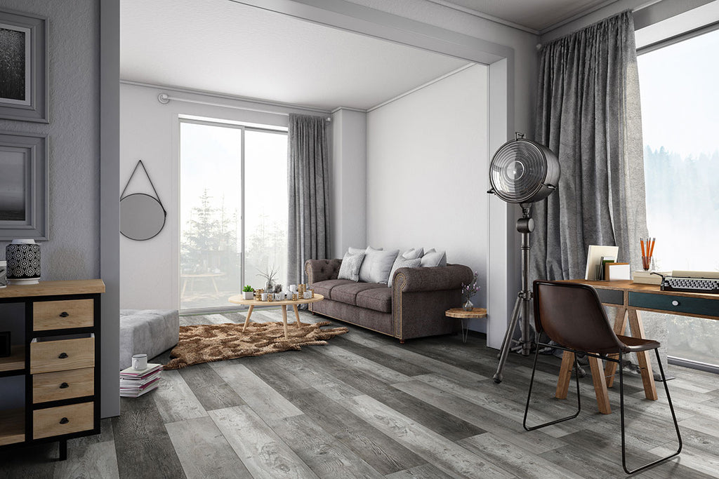 XL Prescott Boswell, supplier room scene showing flooring (VTRXLBOSW9X60-6.5MM-20MIL)