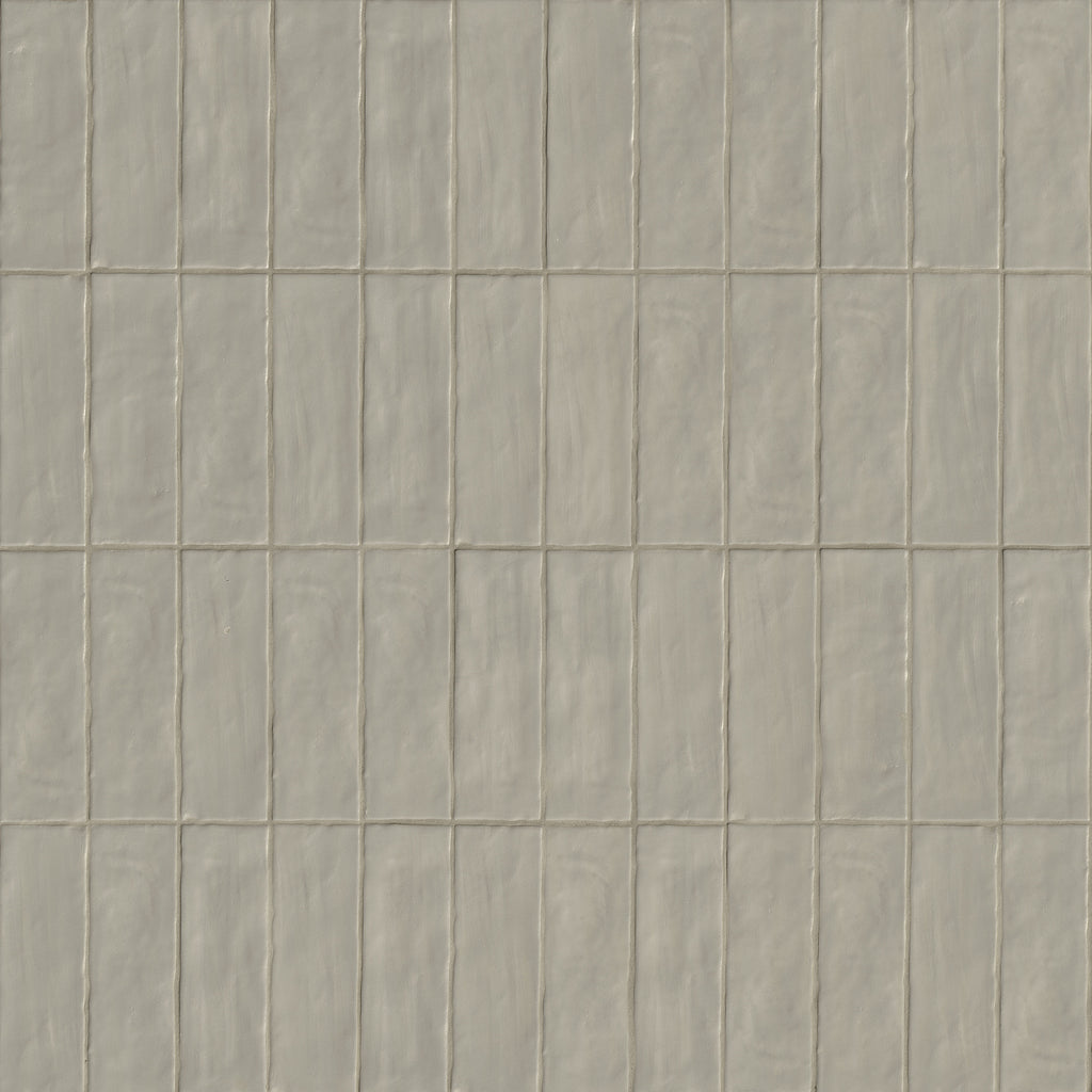 Zest Zellige-Look Satin Ceramic Wall Tile — close-up texture view — color Aloe, size 2.5x8